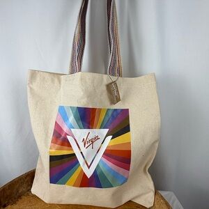 Virgin Rainbow Graphic Canvas Tote Bag